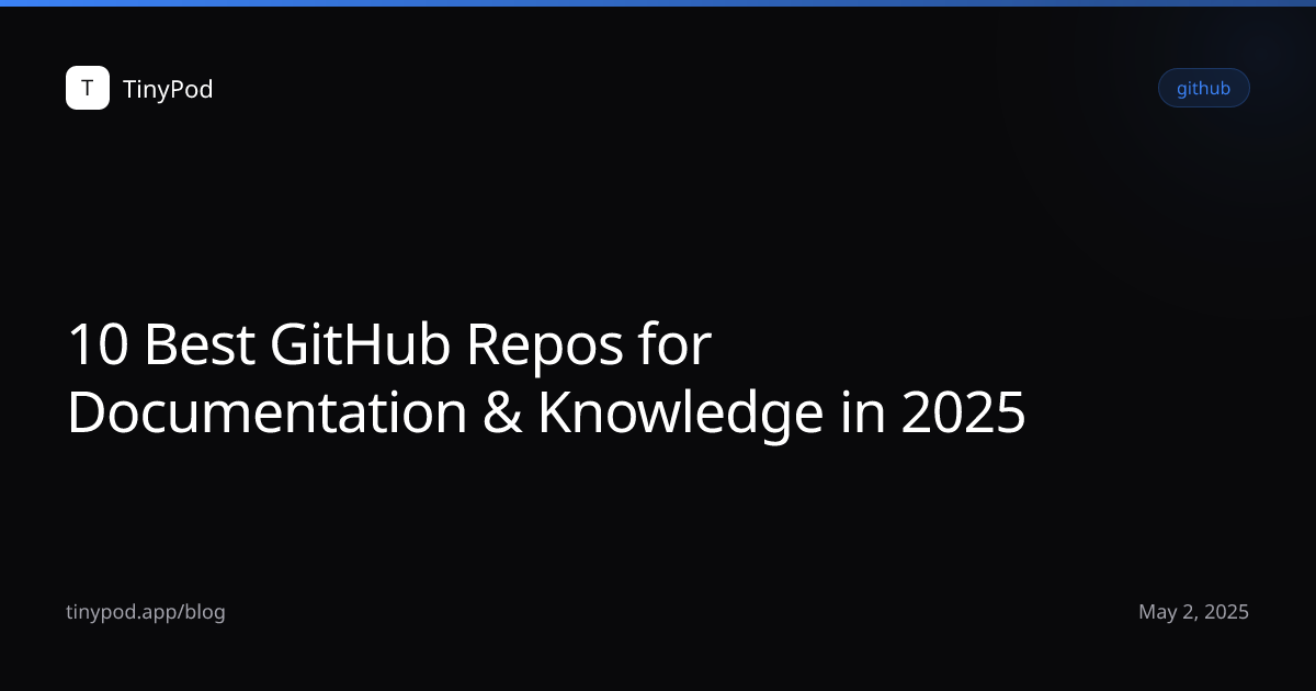 10 Best GitHub Repos for Documentation & Knowledge in 2025