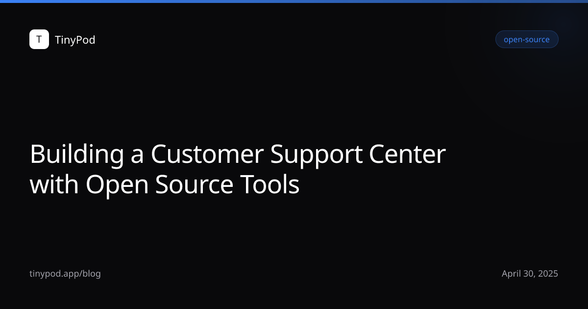 Building a Customer Support Center with Open Source Tools