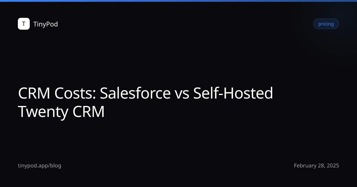 CRM Costs: Salesforce vs Self-Hosted Twenty CRM