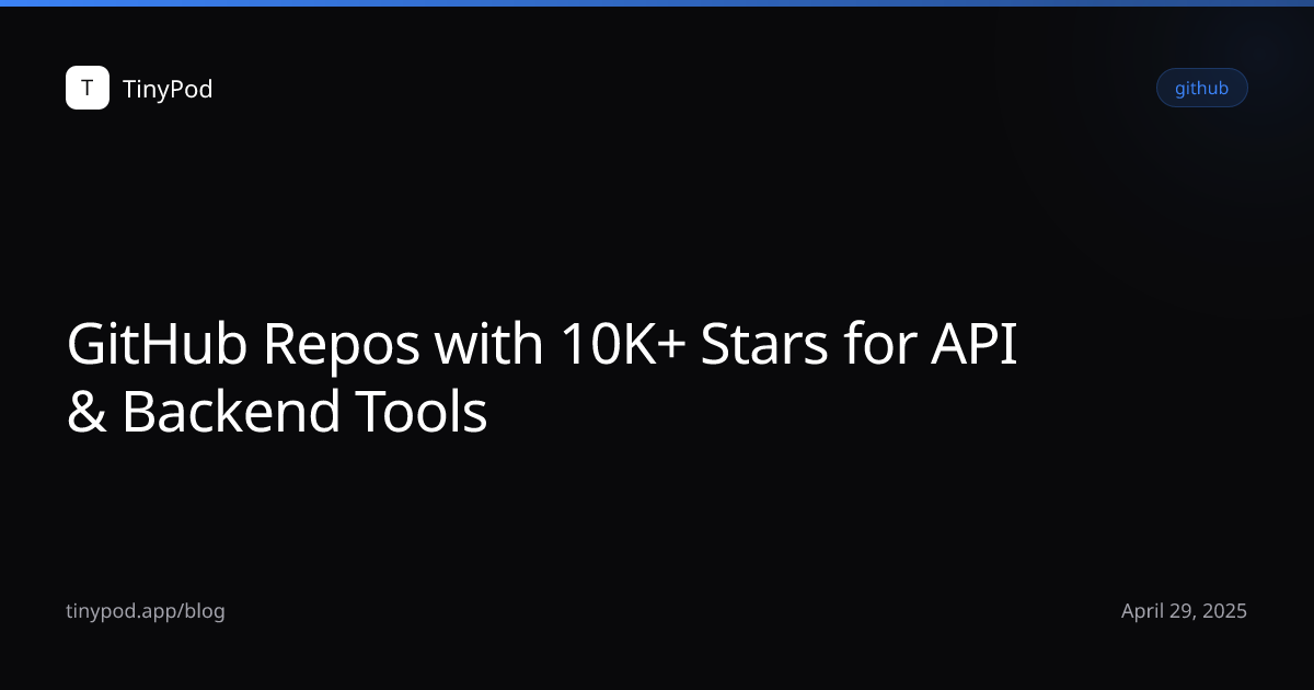 GitHub Repos with 10K+ Stars for API & Backend Tools