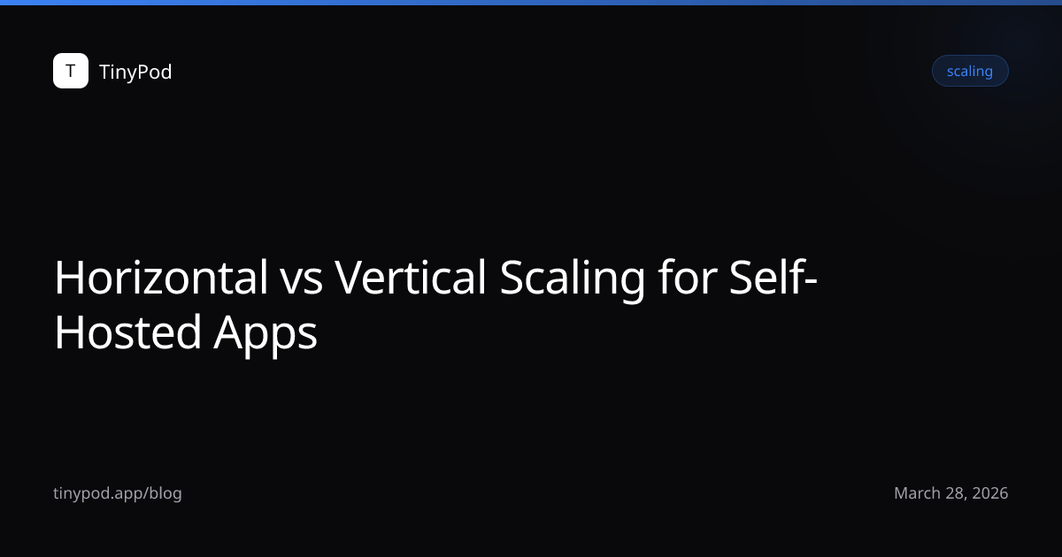 Horizontal vs Vertical Scaling for Self-Hosted Apps