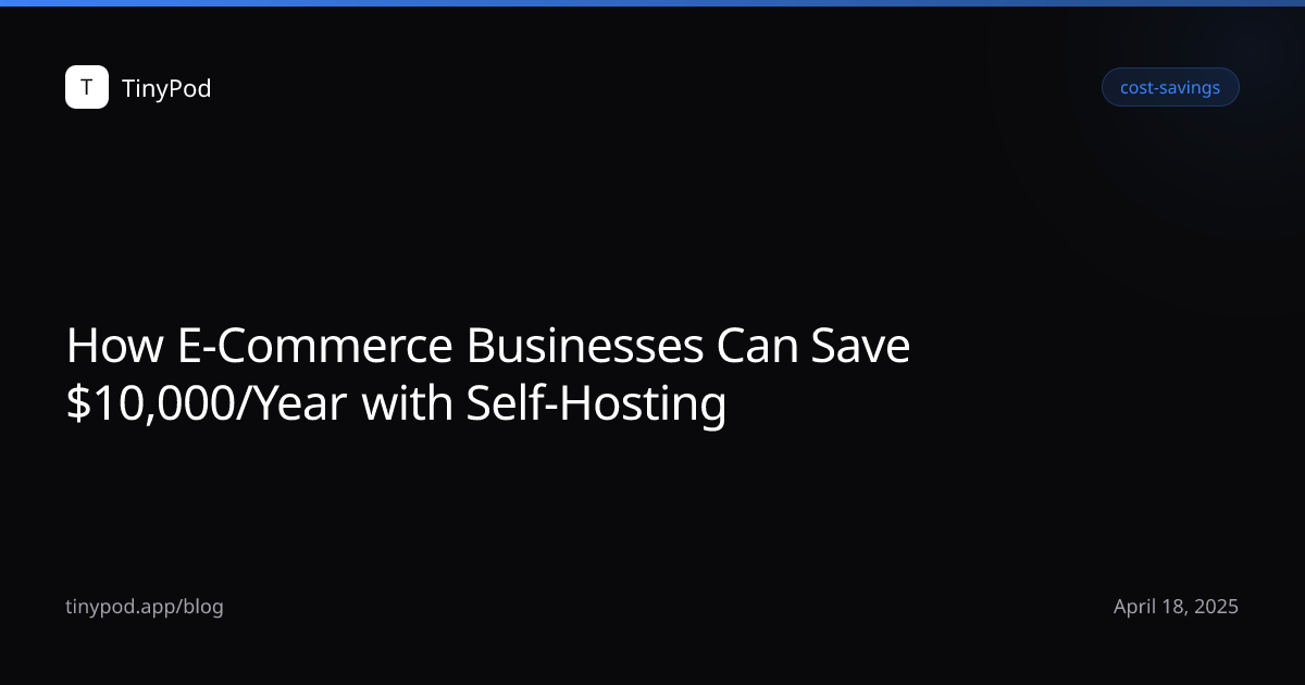 How E-Commerce Businesses Can Save $10,000/Year with Self-Hosting