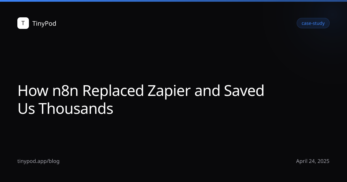 How n8n Replaced Zapier and Saved Us Thousands