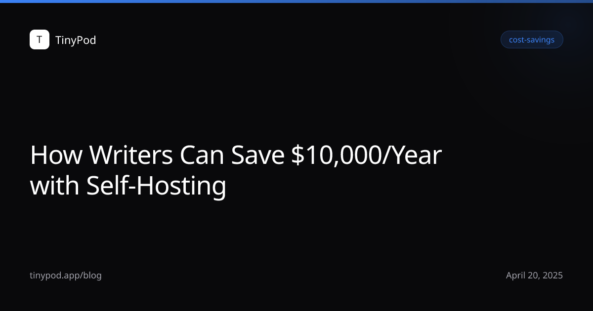 How Writers Can Save $10,000/Year with Self-Hosting