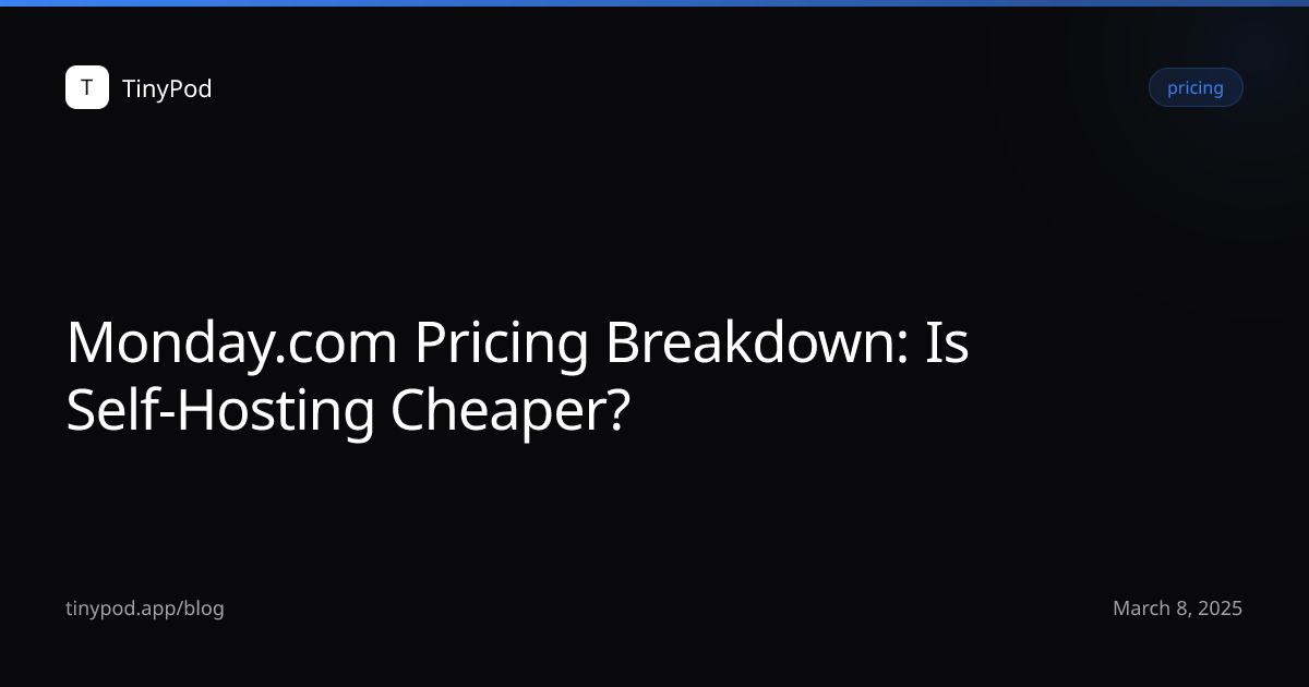 Monday.com Pricing Breakdown: Is Self-Hosting Cheaper?