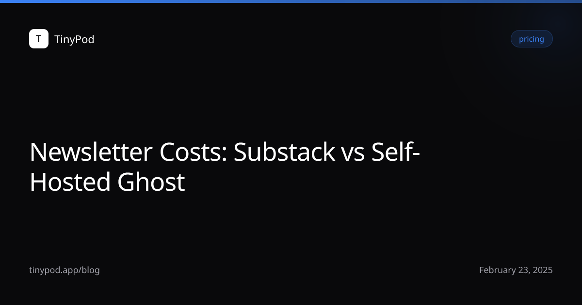 Newsletter Costs: Substack vs Self-Hosted Ghost