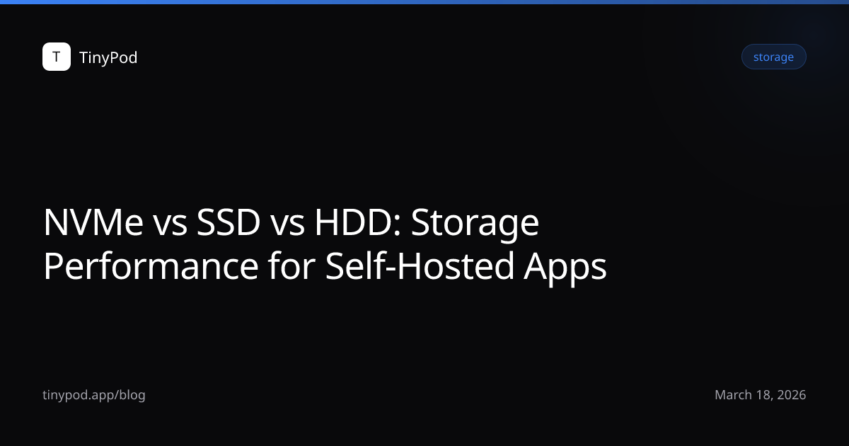 NVMe vs SSD vs HDD: Storage Performance for Self-Hosted Apps