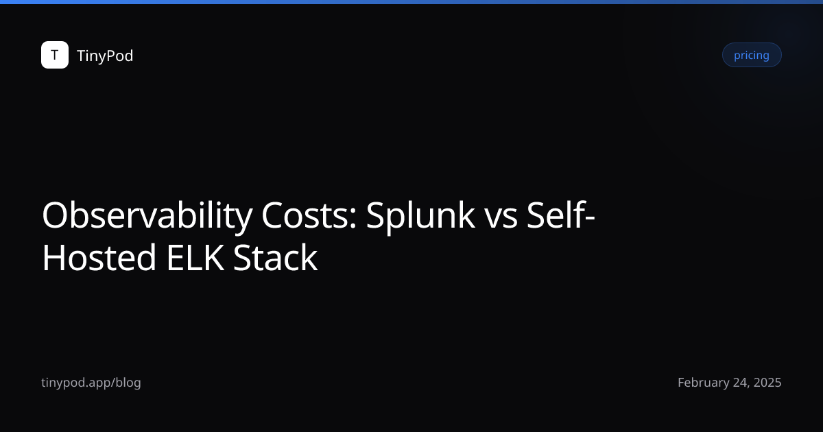 Observability Costs: Splunk vs Self-Hosted ELK Stack
