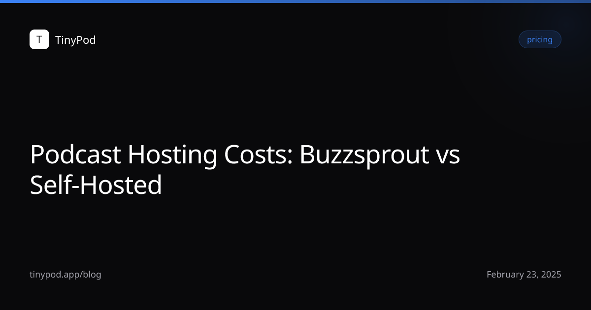 Podcast Hosting Costs: Buzzsprout vs Self-Hosted