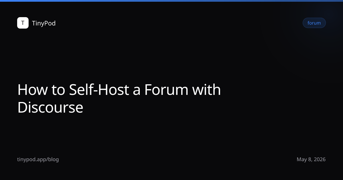 How to Self-Host a Forum with Discourse