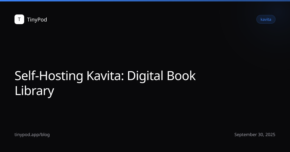 Self-Hosting Kavita: Digital Book Library