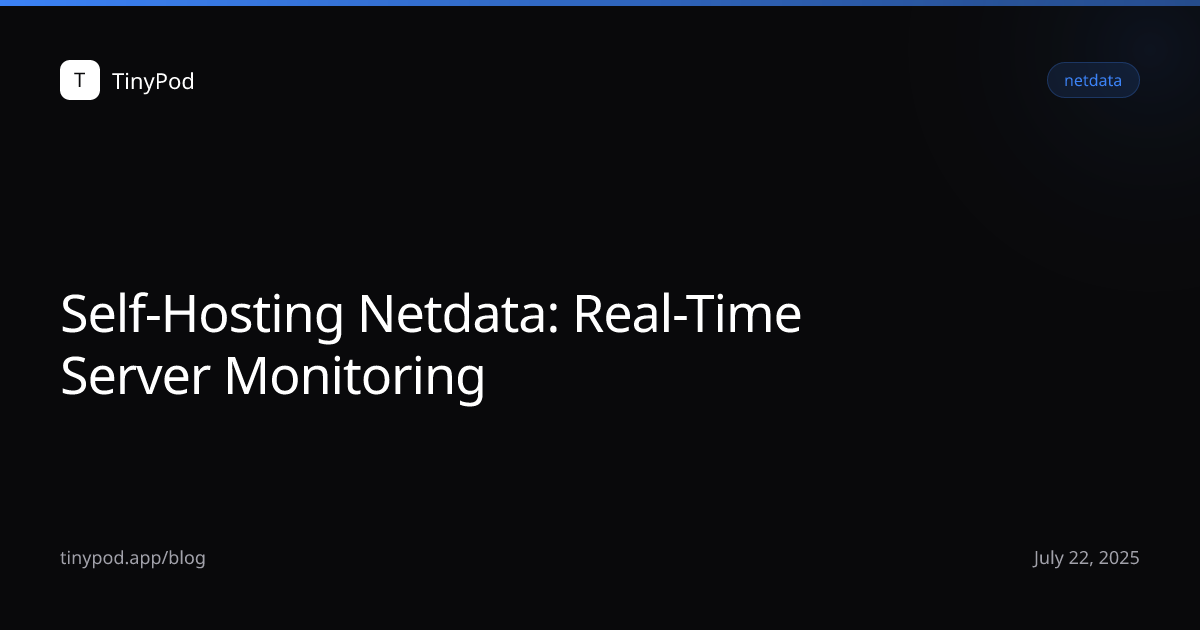 Self-Hosting Netdata: Real-Time Server Monitoring