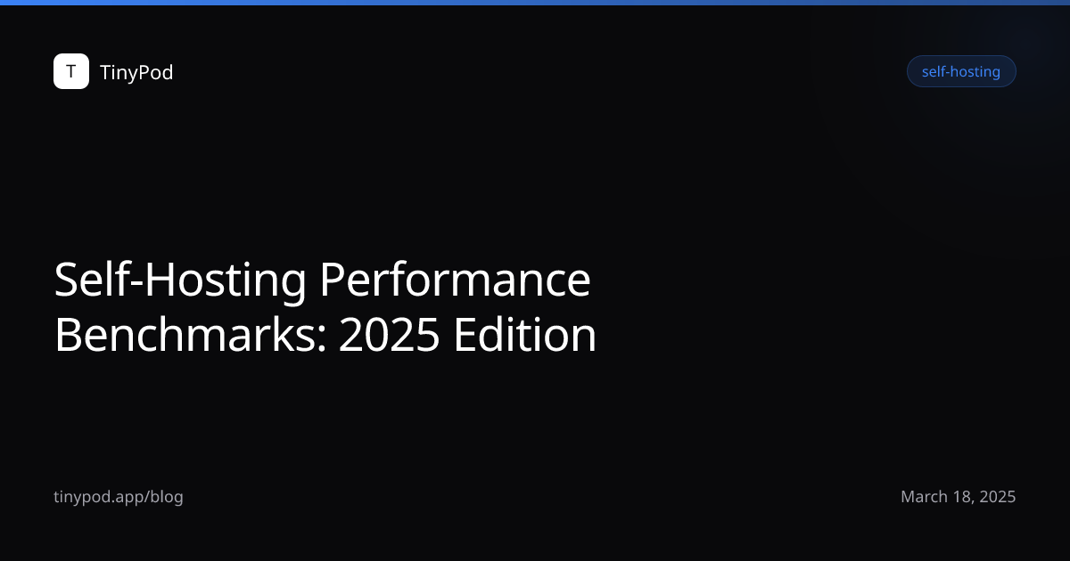 Self-Hosting Performance Benchmarks: 2025 Edition