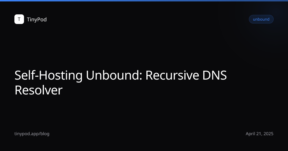 Self-Hosting Unbound: Recursive DNS Resolver