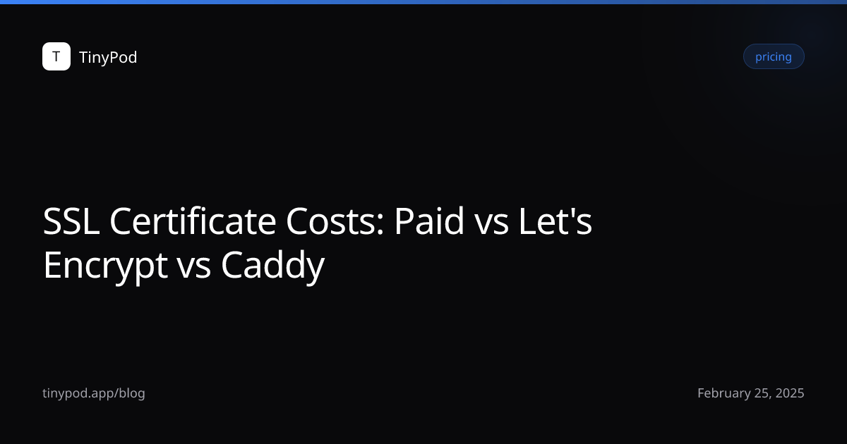 SSL Certificate Costs: Paid vs Let's Encrypt vs Caddy