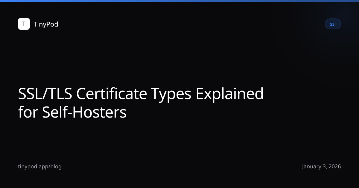 SSL/TLS Certificate Types Explained for Self-Hosters