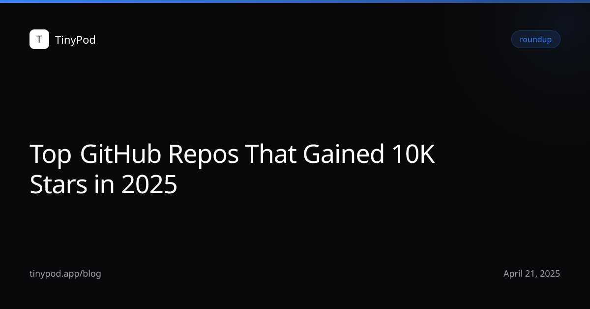 Top GitHub Repos That Gained 10K Stars in 2025
